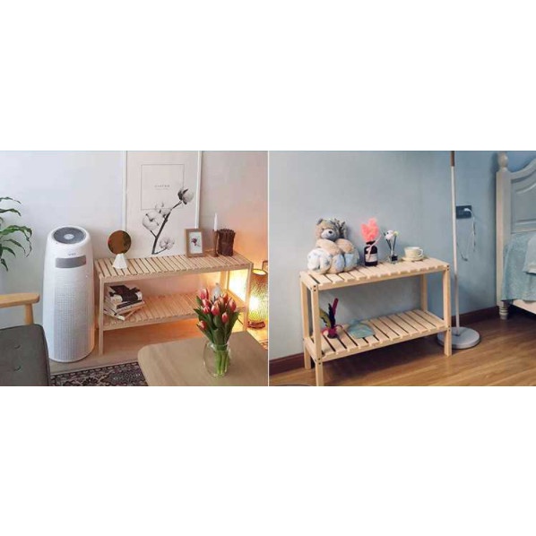 [ Ảnh thật] Kệ gỗ 2 tầng 80cm x 26cm x 50cm (Dài x Rộng x Cao)