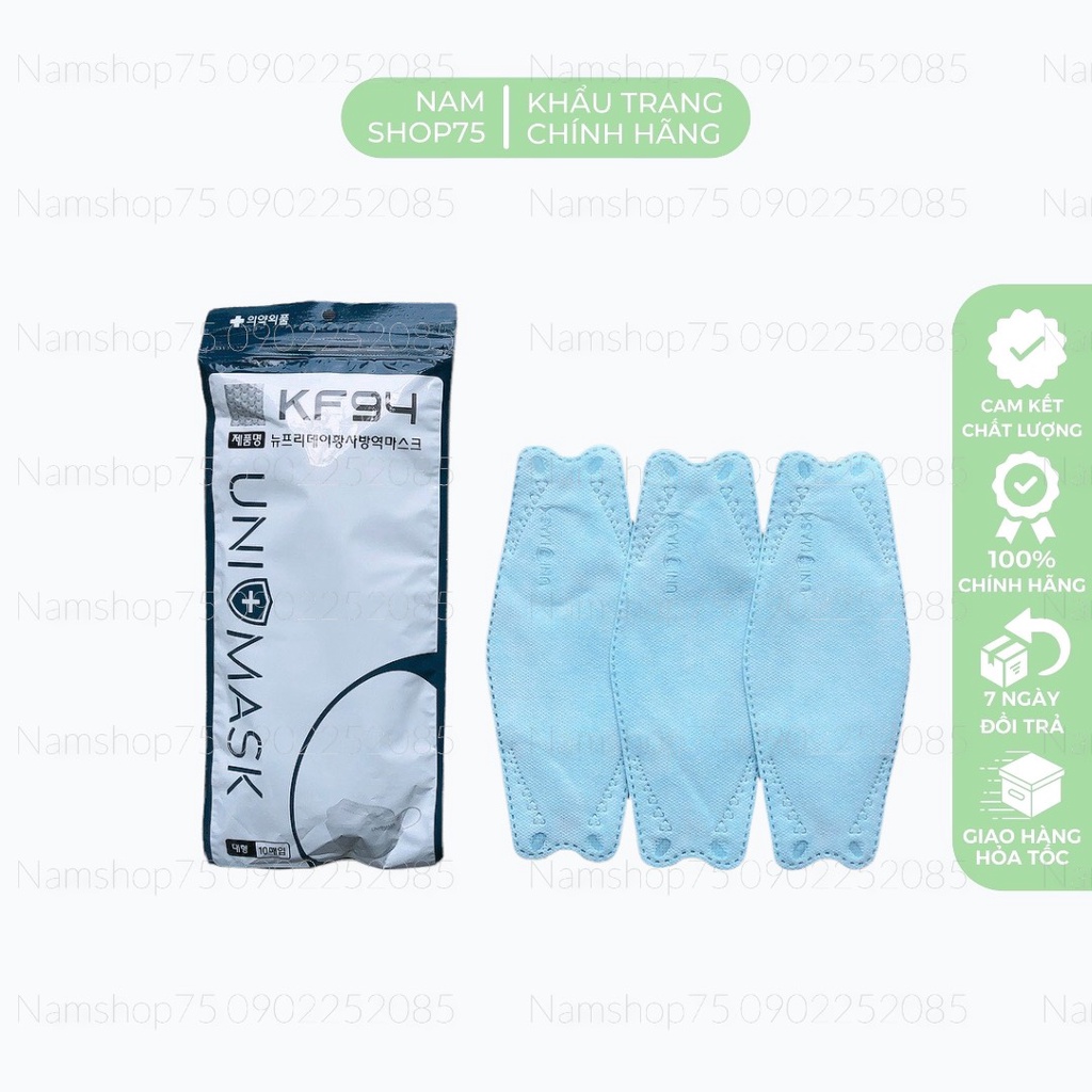 [CÓ SẴN] 50 Chiếc Khẩu Trang KF94-UNI Mask Chính Hãng Chống Bụi Mịn, Kháng Khuẩn, Dễ Thở, Không Dính Son Chính Hãng