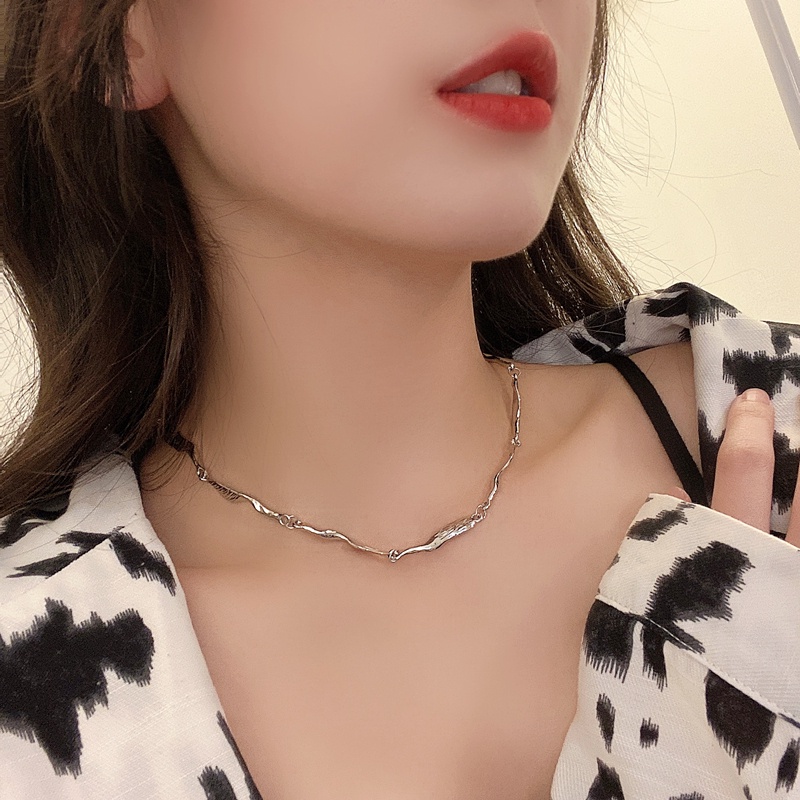 Vòng cổ Kim Loại Dáng Ngắn Phong Cách hip hop Mới