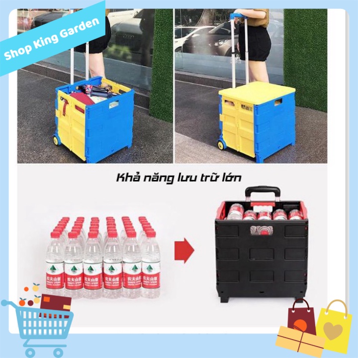Xe vận chuyển hàng hoá xếp gọn thông minh có thể làm ghế ngồi - King's Garden