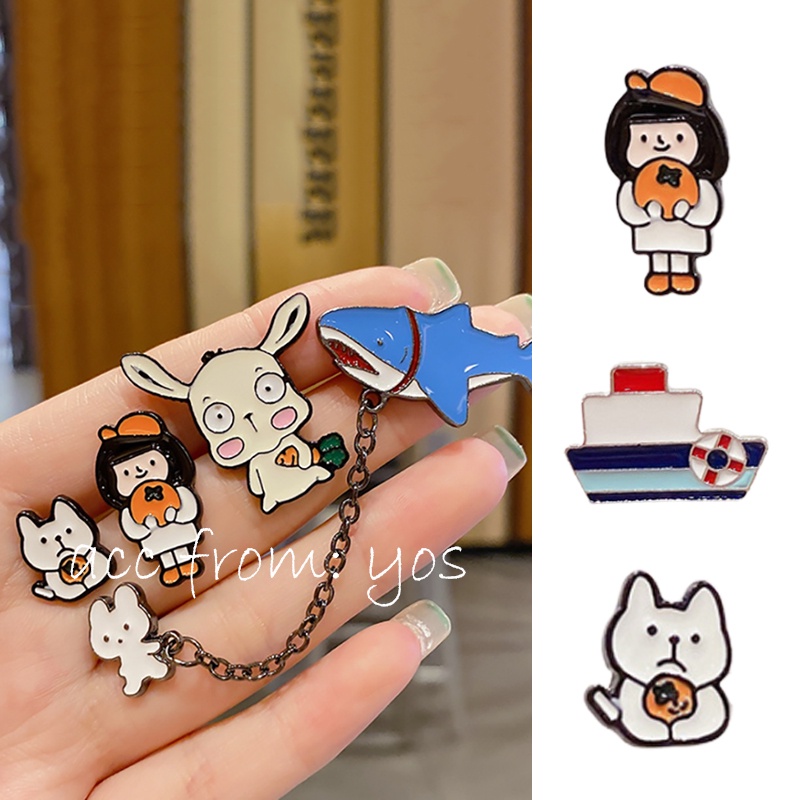 Ghim/Pins cài áo/balo Hàn Quốc kim loại xinh xắn cho nữ