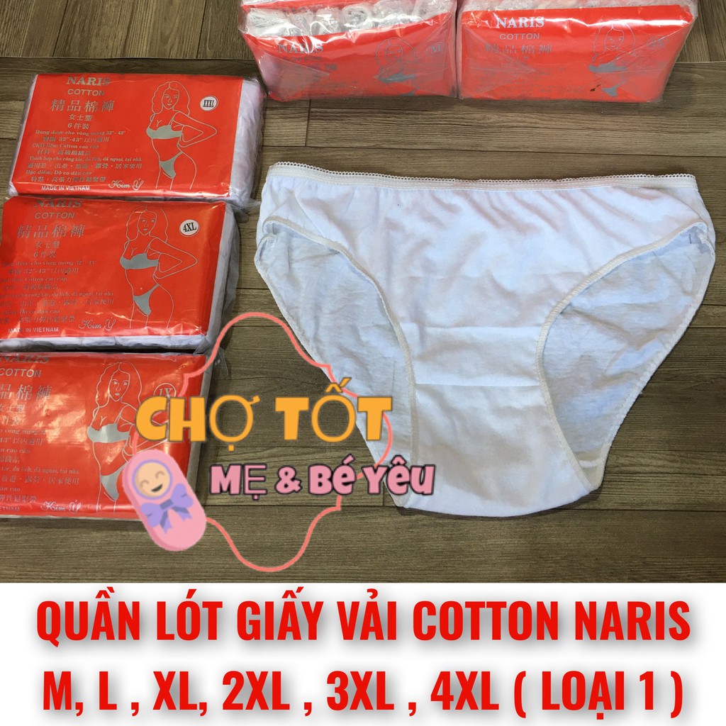 Túi 6 Chiếc Quần Lót Giấy Vải Cotton Dùng 1 Lần Size Lớn Dành Cho Người To Cân, Cho Mẹ Bầu Mẹ Sau Sinh