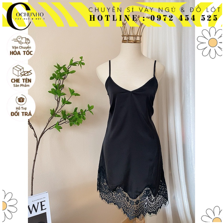 LL847 - Váy ngủ sexy 2 dây gợi cảm - đầm ngủ gợi cảm phối ren - CÔ CHỦ NHỎ CHUYÊN SỈ