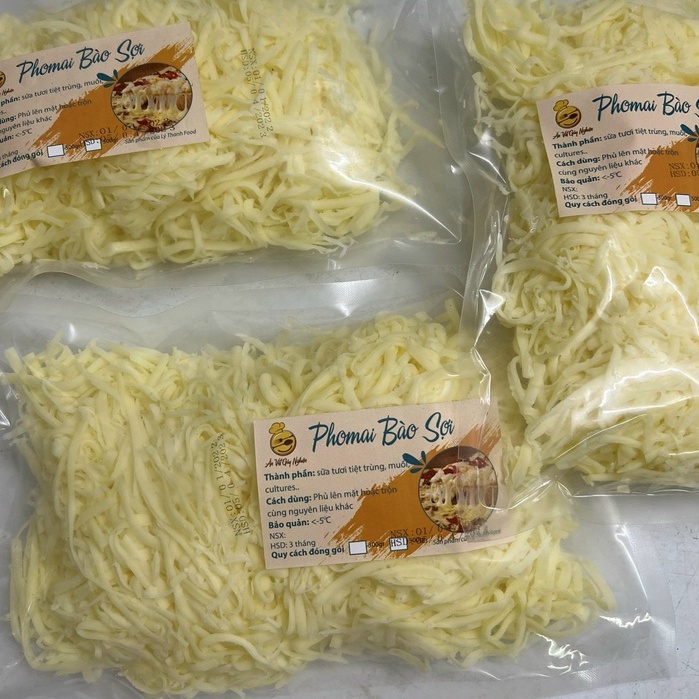 Phô Mai Bào Sợi Mozzarella Balan kéo sợi làm pizza