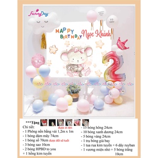 Set trang trí sinh nhật Hàn Quốc [ TẶNG 7 MÓN]