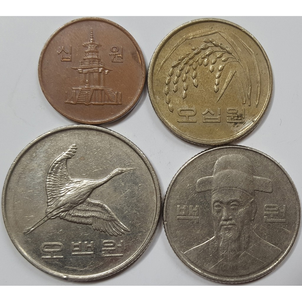Bộ 4 đồng xu Hàn Quốc (South Korea) phát hành 1983-Nay | BigBuy360 - bigbuy360.vn