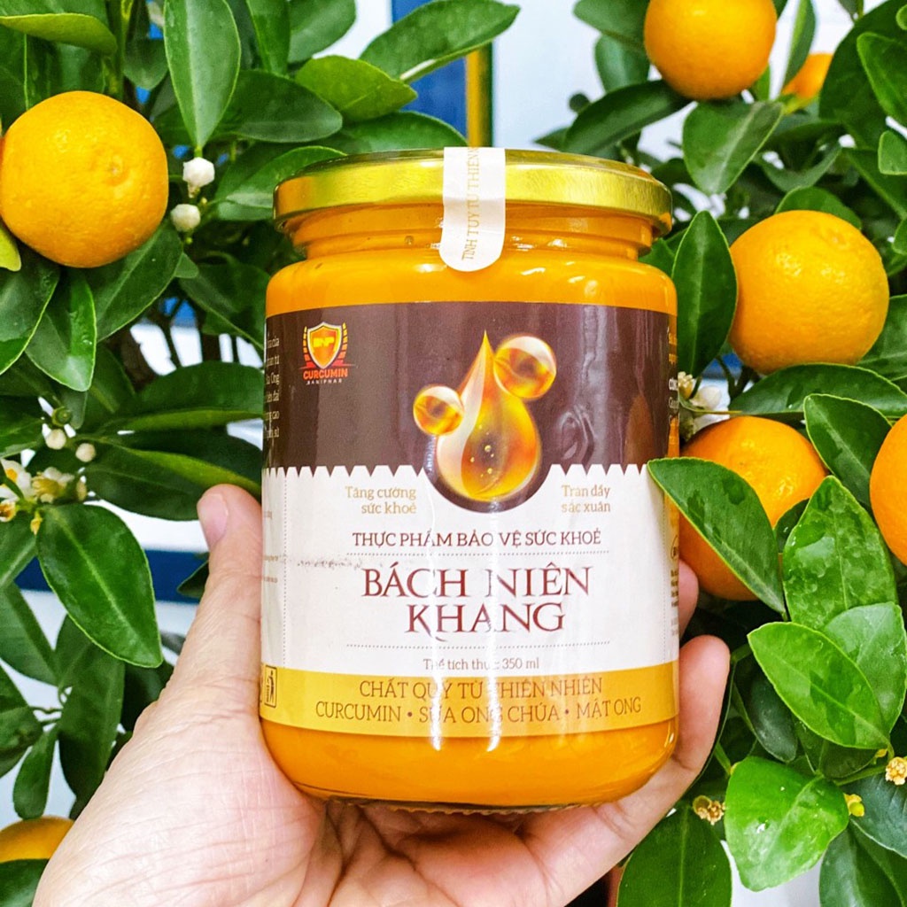 Thực phẩm chức năng Bách niên khang BANIPHAR Chiết xuất Curcumin tinh bột nghệ nguyên chất và sữa ong chúa lọ 350ml