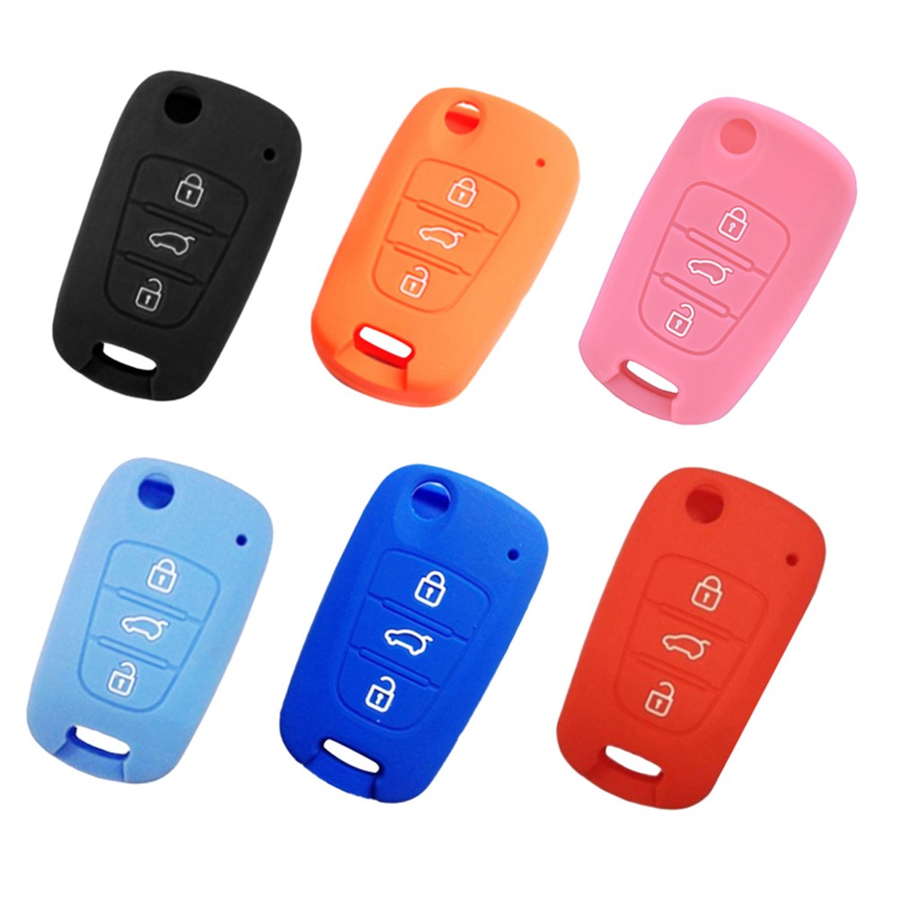 Vỏ Bọc Chìa Khóa Điều Khiển Từ Xa 3 Nút Bằng Silicon Thời Trang Cho Kia Hyundai