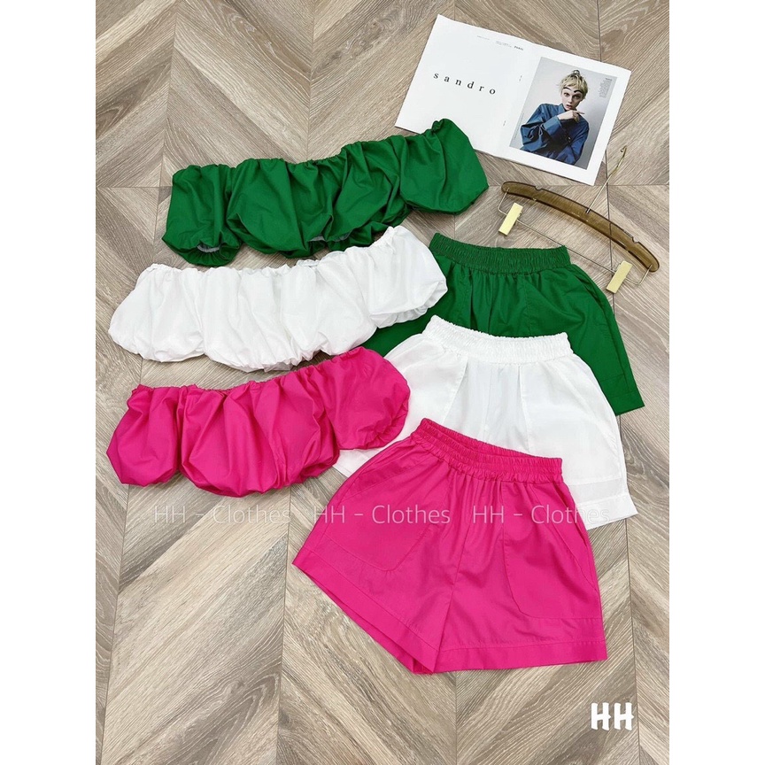 sét bộ đùi áo bệt vai tay phồng