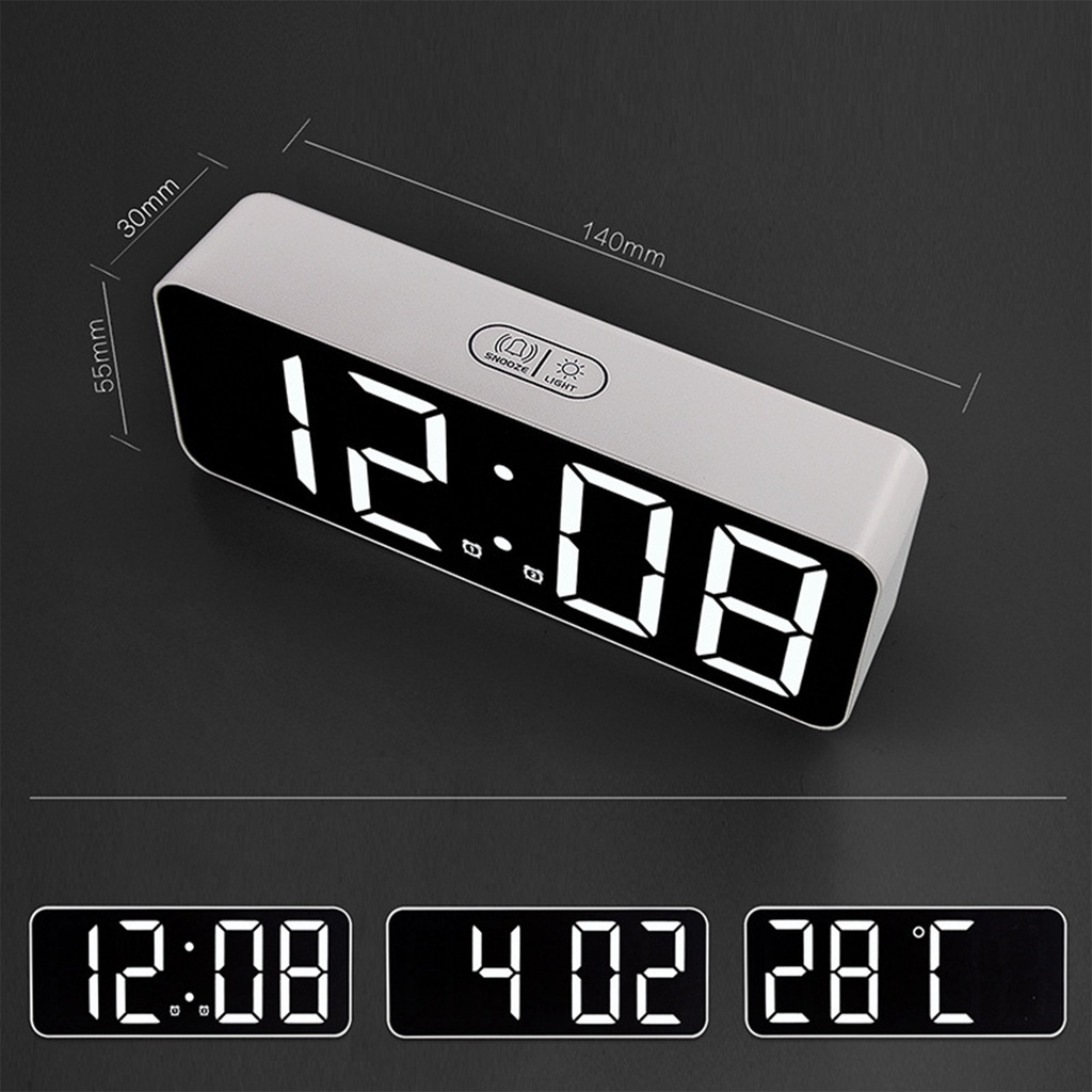 [Fenteer1] Đồng Hồ Báo Thức Điện Tử Màn Hình LED Lớn Để Bàn