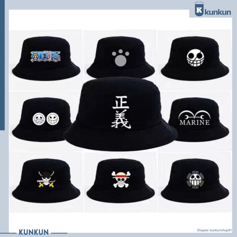 Mũ Bucket One Piece Luffy Mũ Rơm Sanji Ace Zoro / mũ Đảo Hải Tặc cực chất