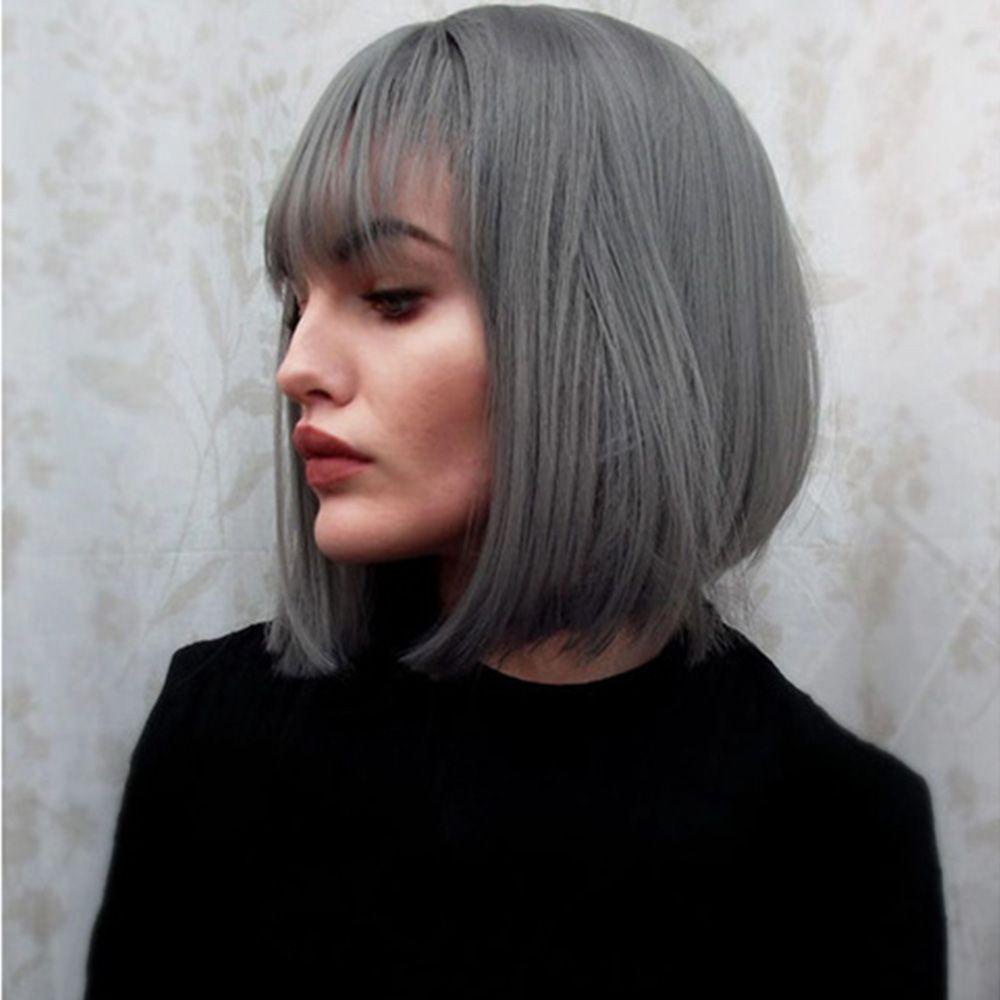 Bộ Tóc Giả Kiểu Bob Màu Ombre|Tóc Giả Dài Ngang Vai Bằng Sợi Tổng Hợp Kháng Nhiệt Độ Cao