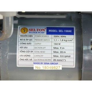 MÁY BƠM TĂNG ÁP SELTON SEL-150AE