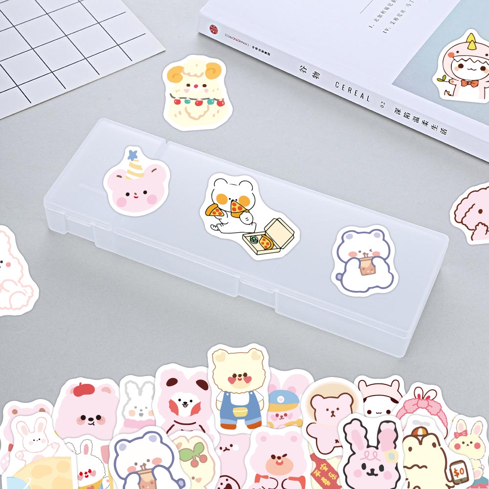 Bộ 100 Cái/Bộ ❉ Miếng Dán Trang Trí Hình Gấu Dễ Thương 03 ❉ Miếng Dán Trang Trí Thời Trang Chống Thấm Nước DIY