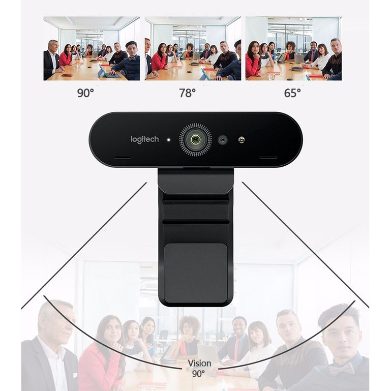 Webcam Học trực tuyến, Live Stream Học Online Cho Máy Tính, Laptop Logitech C1000e BRIO 4K Ultra HD - Hàng Chính Hãng