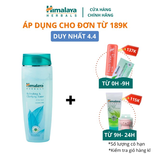 [Mã FMCG8 - 8% đơn 250K] Nước hoa hồng làm sạch mụn và cân bằng pH trên da Himalaya Refreshing & Clarifying Toner 100ml | BigBuy360 - bigbuy360.vn