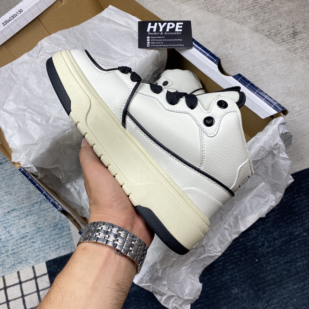 Giày sneaker MLB Chunky Liner High New York Yankees White Black (Trắng Đen) - Hype Sneaker | Bản 1:1