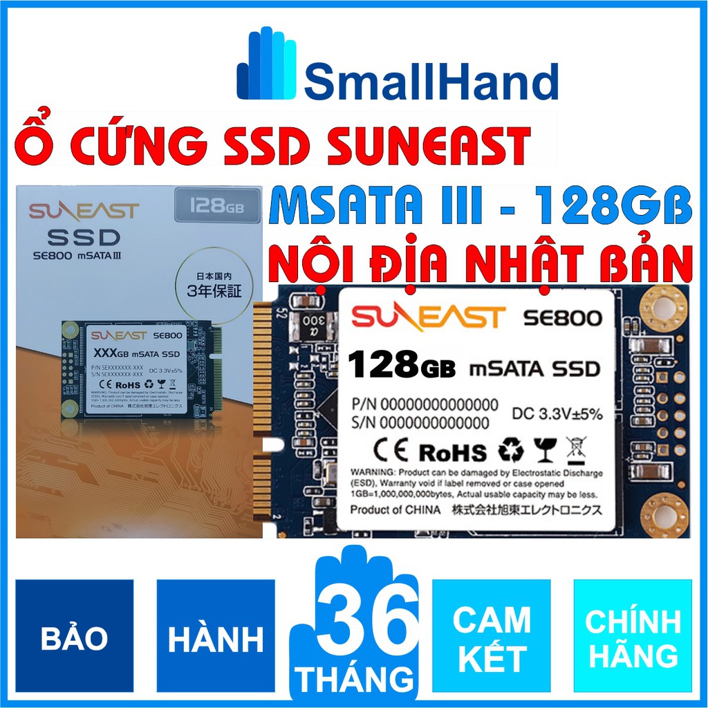 Ổ cứng SSD mSATA SunEast 128GB nội địa Nhật Bản – CHÍNH HÃNG – Bảo hành 3 năm – mSata3 SSD chính hãng