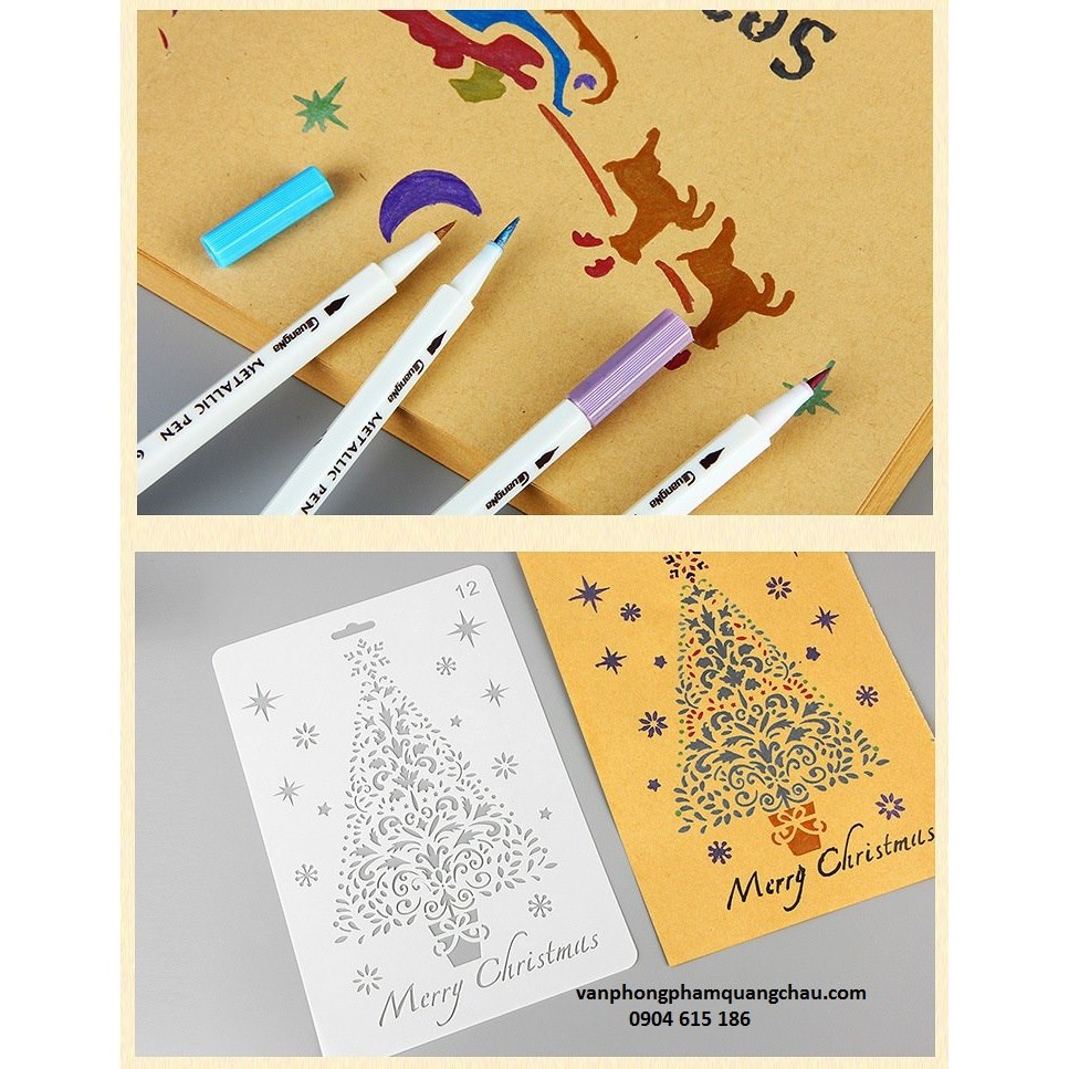Pet Stencil Noel - Khuôn hình trang trí, tạo nền Noel  - 01 chiếc