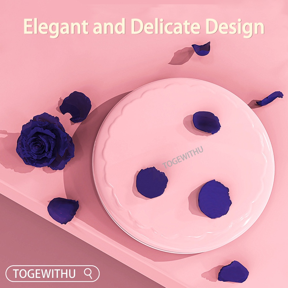 TOGEWITHU Gương Trang Điểm Bỏ Túi 2 Mặt Có Đèn LED Phóng To 1x/2x