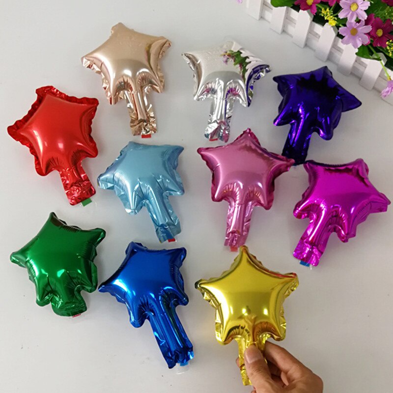 Set 10 Bong Bóng Lá Nhôm Hình Ngôi Sao Trái Tim 10 Inch Trang Trí Tiệc Sinh Nhật
