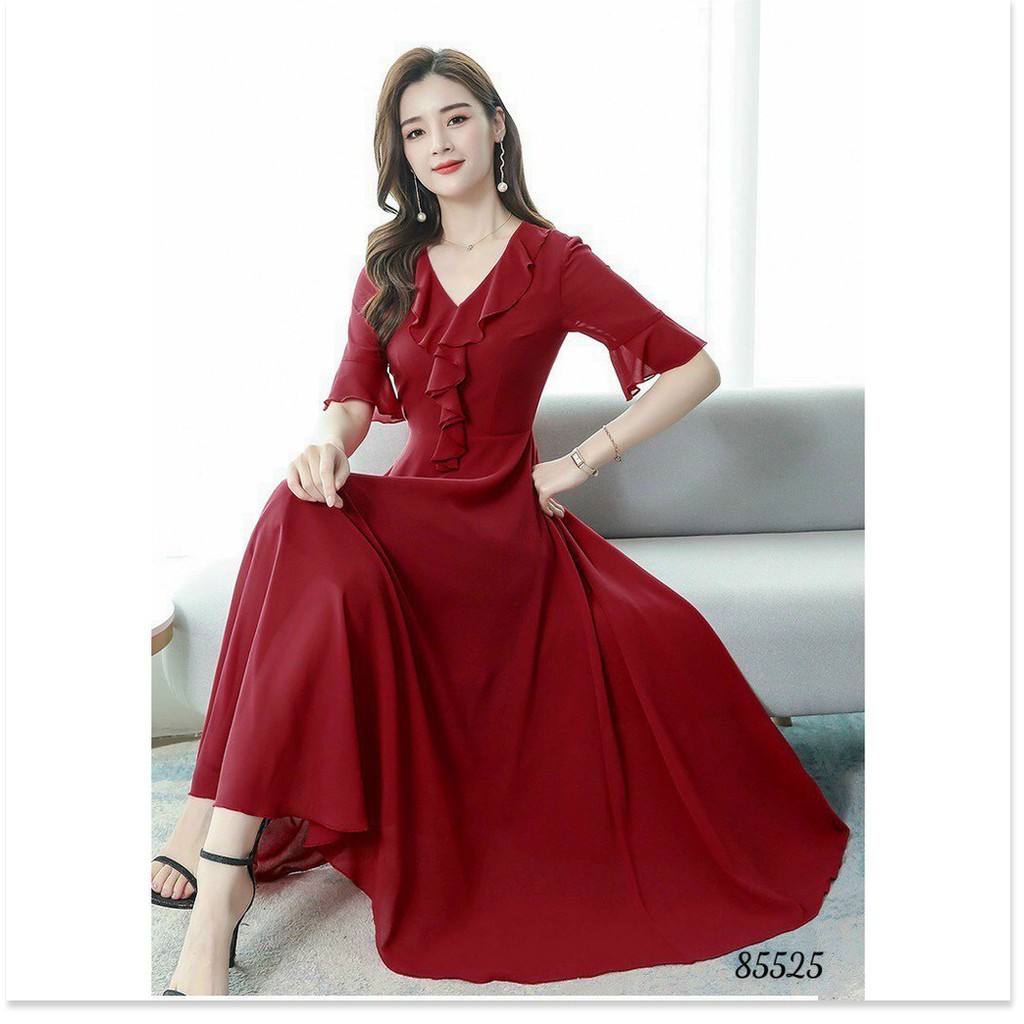 ĐẦM DỰ TIỆC VOAN Ý SANG TRỌNG , TÔN DÁNG , CHE KHUYẾT ĐIỂM , DÀNH CHO CÁC QUÝ CÔ / SP CÓ ĐỦ SIZE LANA FASHION
