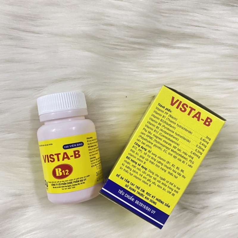 VISTA-B12 hộp 100 viên - Bổ sung vitamin nhóm B, tăng cường chuyển hoá hấp thu thức ăn, hỗ trợ phục hồi sức khoẻ