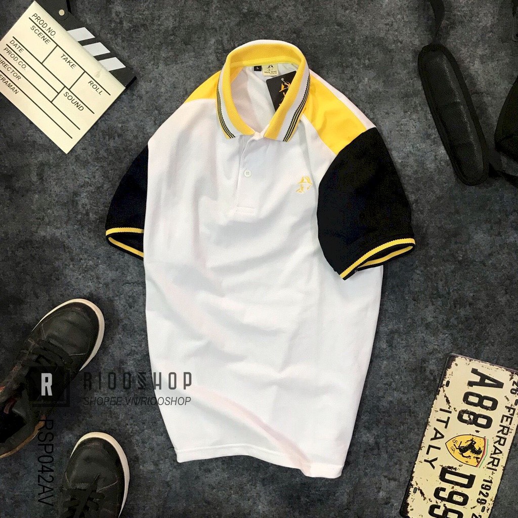 Áo thun nam có cổ Heyboy phối màu cực đẹp RSP042AV - áo phông nam polo đẹp Riooshop | BigBuy360 - bigbuy360.vn