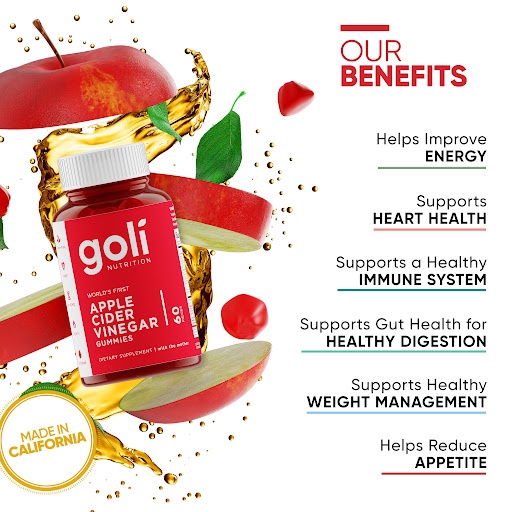 Kẹo Dẻo Giấm Táo Goli Apple Cider Vinegar Kẹo Giảm Cân Kiểm Soát Cân Nặng