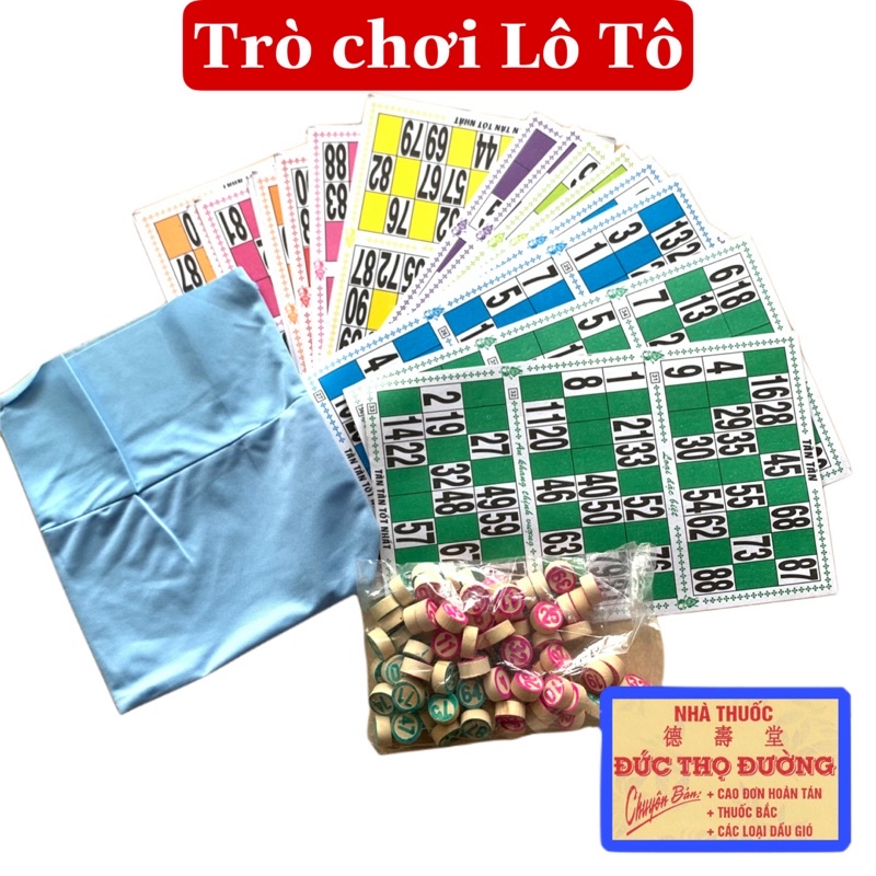 Bộ Trò Chơi Kêu Lô Tô 90 số bằng gỗ và giấy - Lô Tô