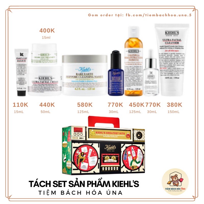 [Nhiều sản phẩm] Tách set sản phẩm Kiehl's Toner hoa cúc, Sữa rửa mặt hoa cúc, Kem cúc, mặt nạ nghệ Kiehl's | WebRaoVat - webraovat.net.vn
