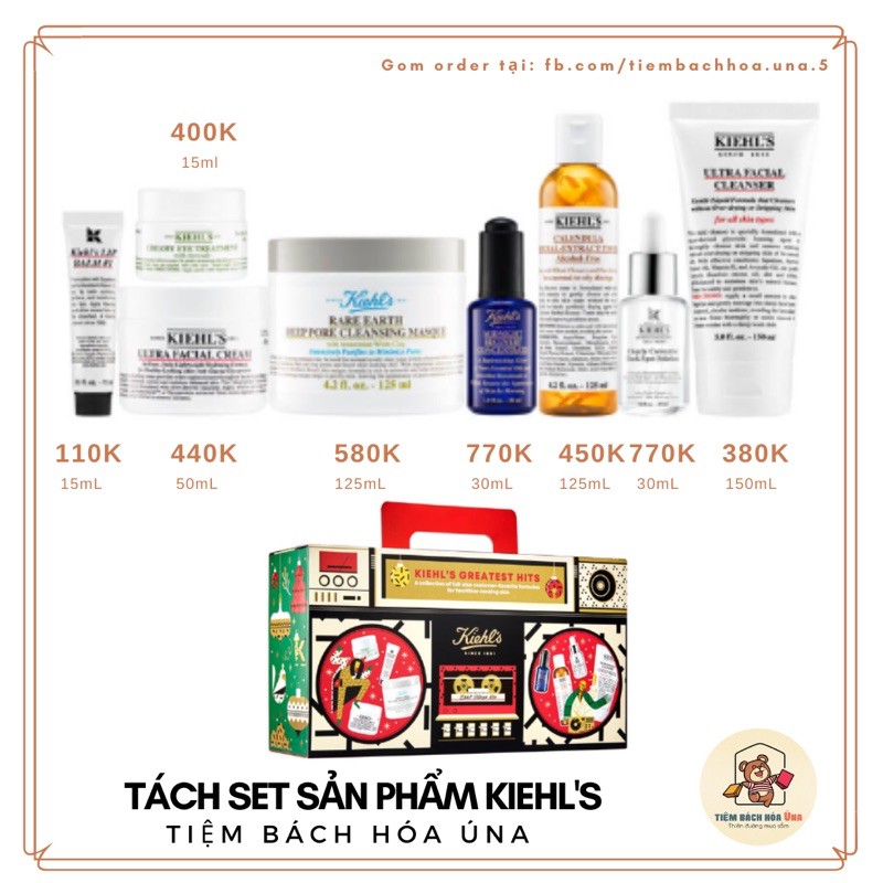 [Nhiều sản phẩm] Tách set sản phẩm Kiehl's Toner hoa cúc, Sữa rửa mặt hoa cúc, Kem cúc, mặt nạ nghệ Kiehl's | BigBuy360 - bigbuy360.vn