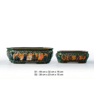 Chậu bon sai chữ nhật - Bộ 2 chậu ( có hỗ trợ vc cho khách => nhắn tin cho shop )