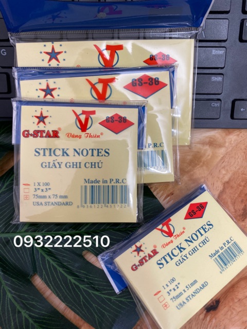 GIẤY NOTE GHI CHÚ CÓ KEO ĐỦ SIZE GSTAR