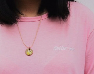 Vòng cổ mặt gốm in hình Cute