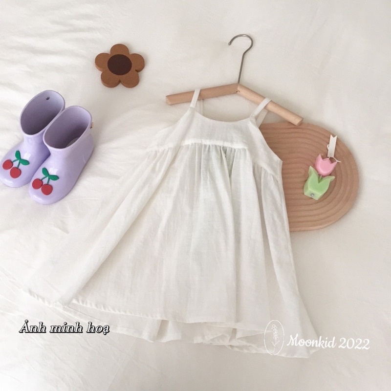 Váy 2 dây, đầm maxi nơ lưng cho bé gái