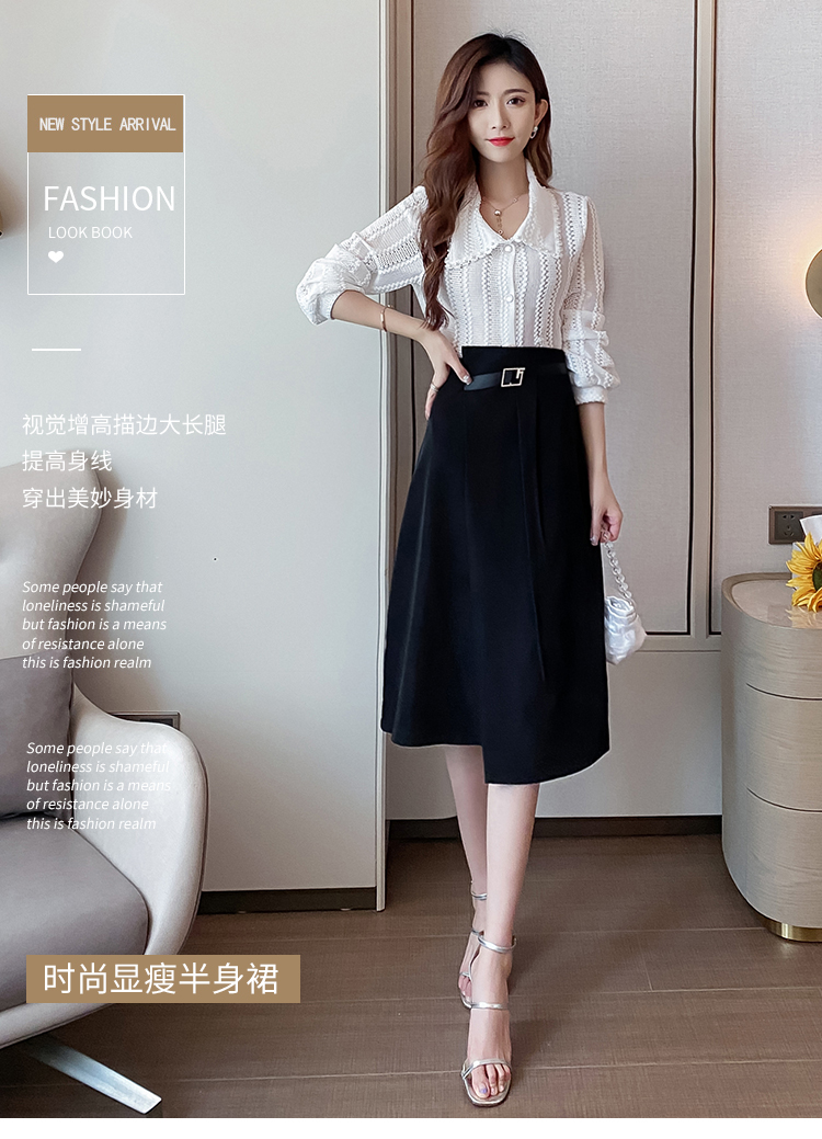 Spring and summer 2021 women's irregular A-skirt skirt, medium-length waistband skirt