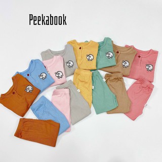Bộ quần áo thun thêu cừu peekaboo