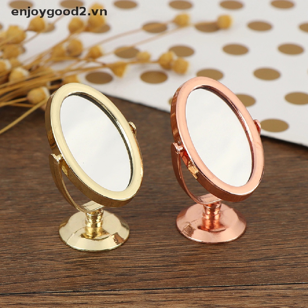 (Hàng Có Sẵn Và Hôm Nay) Gương Kim Loại Thu Nhỏ Màu Vàng Hồng / Bạc / Vàng Hồng Cho Búp Bê Tỉ Lệ 1 / 1