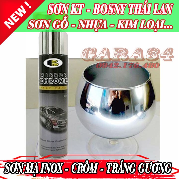 SƠN XỊT MẠ INOX - CRÔM - TRÁNG GƯƠNG BOSNY KT CHROME