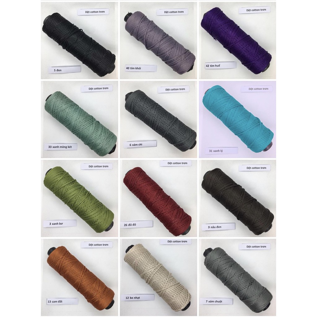Sợi dệt cotton trơn Craft Yarn - Màu 1 - Màu 49