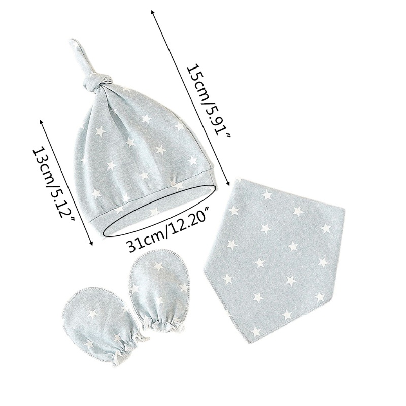 Bộ Găng Tay Và Mũ Yếm Mềm Mại Tiện Dụng Cho Bé