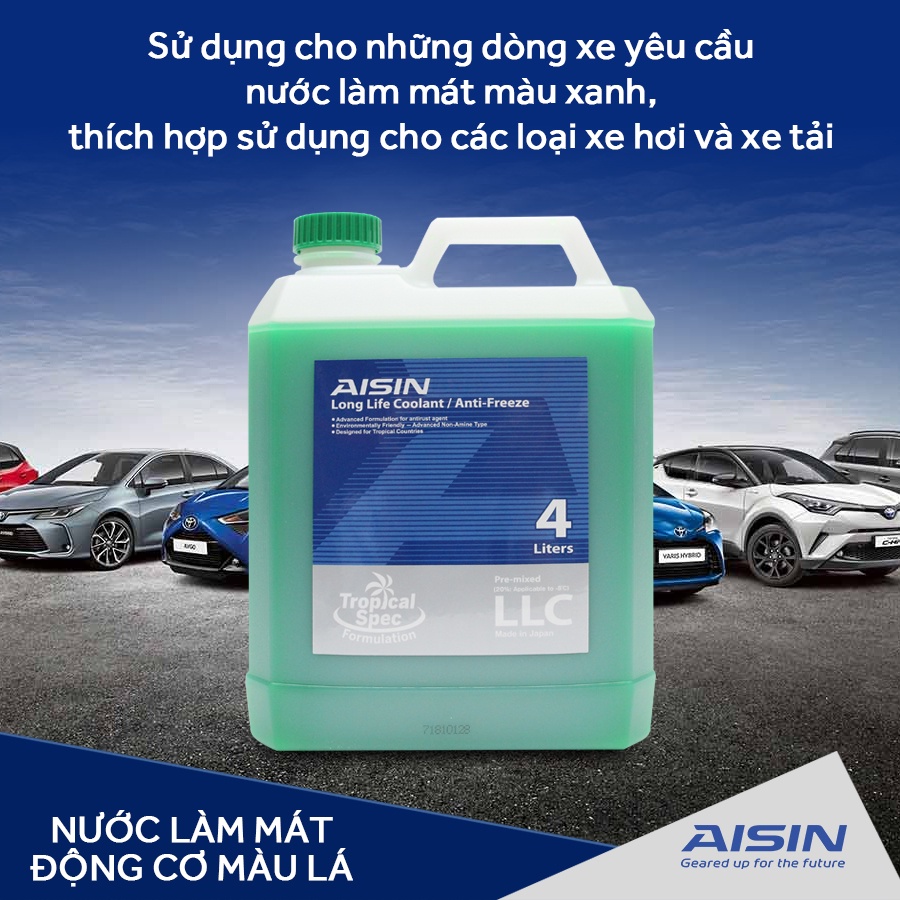 Nước làm mát động cơ ô tô Aisin Xanh  LCPM20A4LG - Can 4L