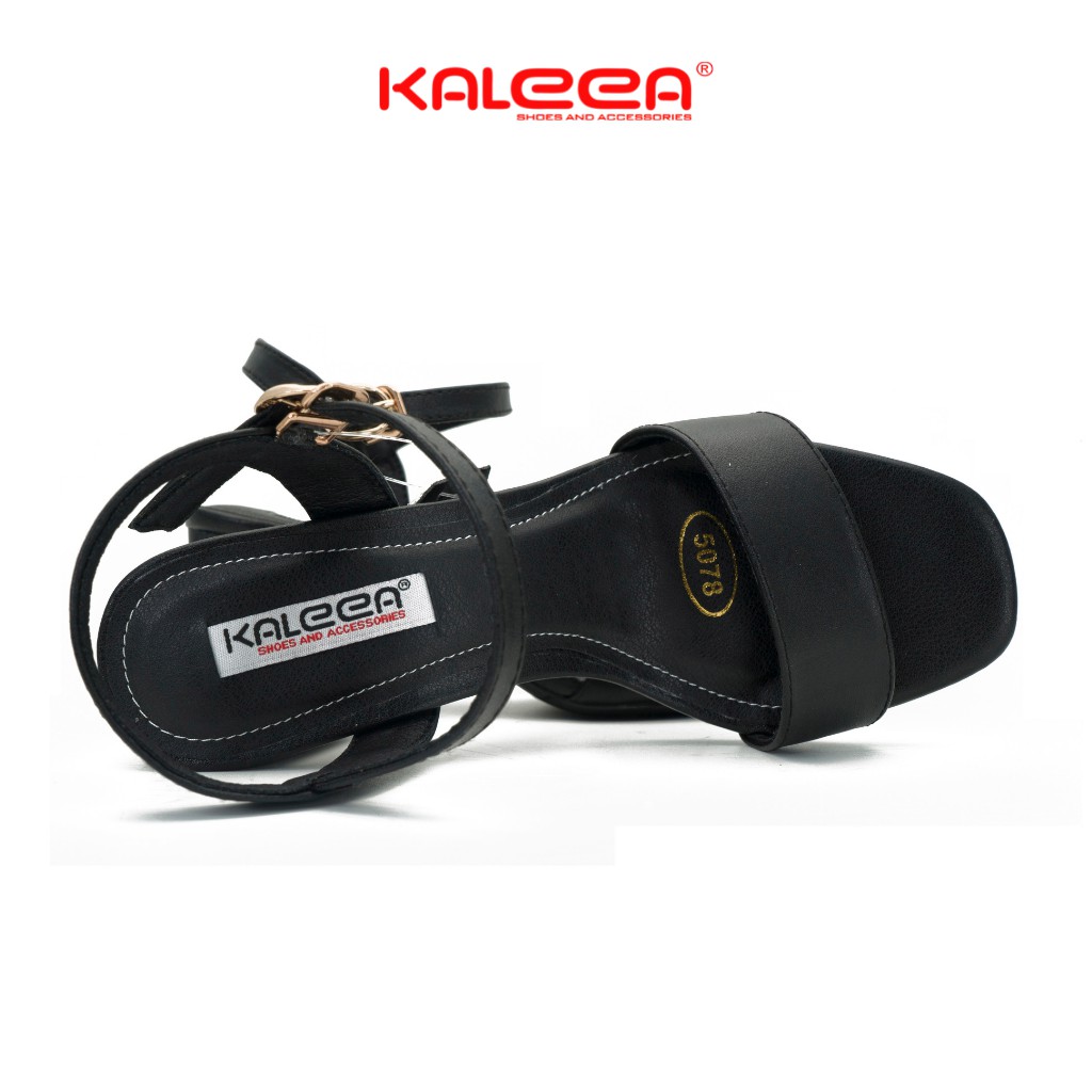 Giày Sandal Nữ KALEEA BK5078 - Thiết Kế Gót Trụ Vuông Cao 5 Phân Mũi Vuông