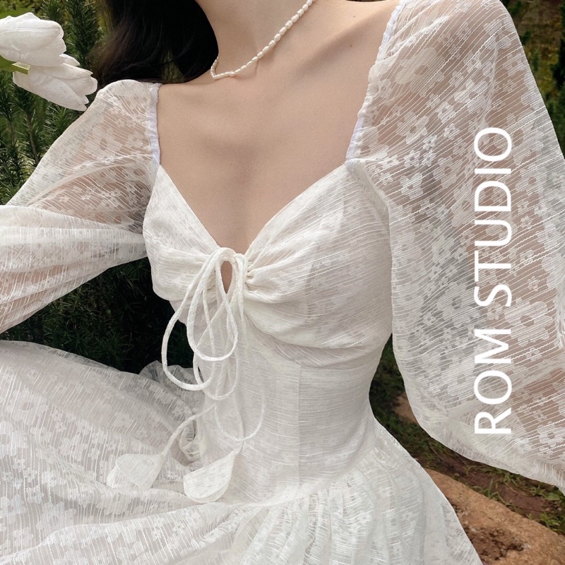 Đầm voan gân hoa Lily dress