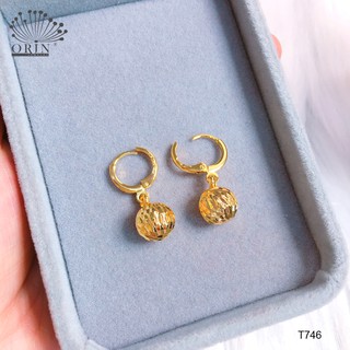 Bông tai, khuyên tai dài trái châu khắc máy cao cấp Orin T746