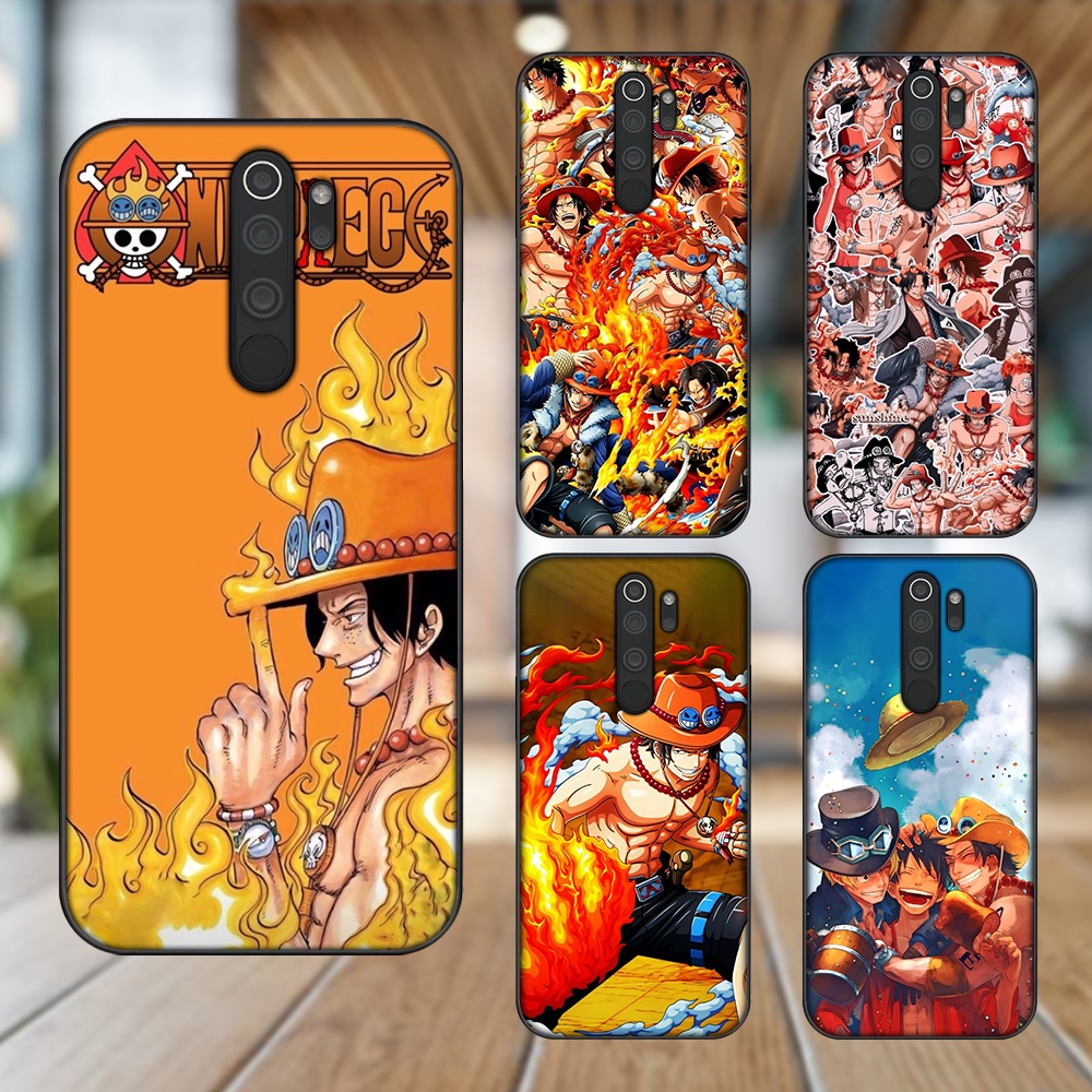 Ốp lưng Xiaomi Redmi Note 8 Pro viền đen in hình Ace One Piece