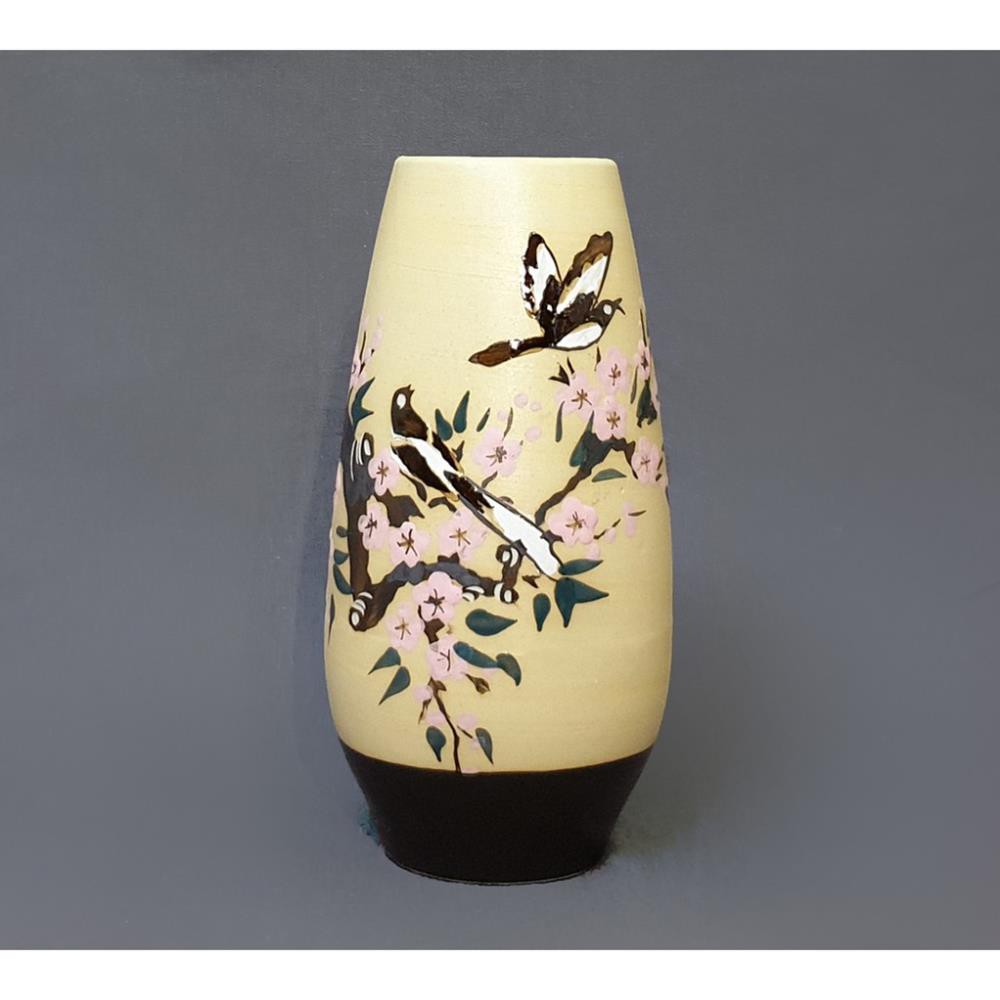 Lọ hoa sứ cao cấp Bát Tràng cao 20cm S102 - 6 màu men