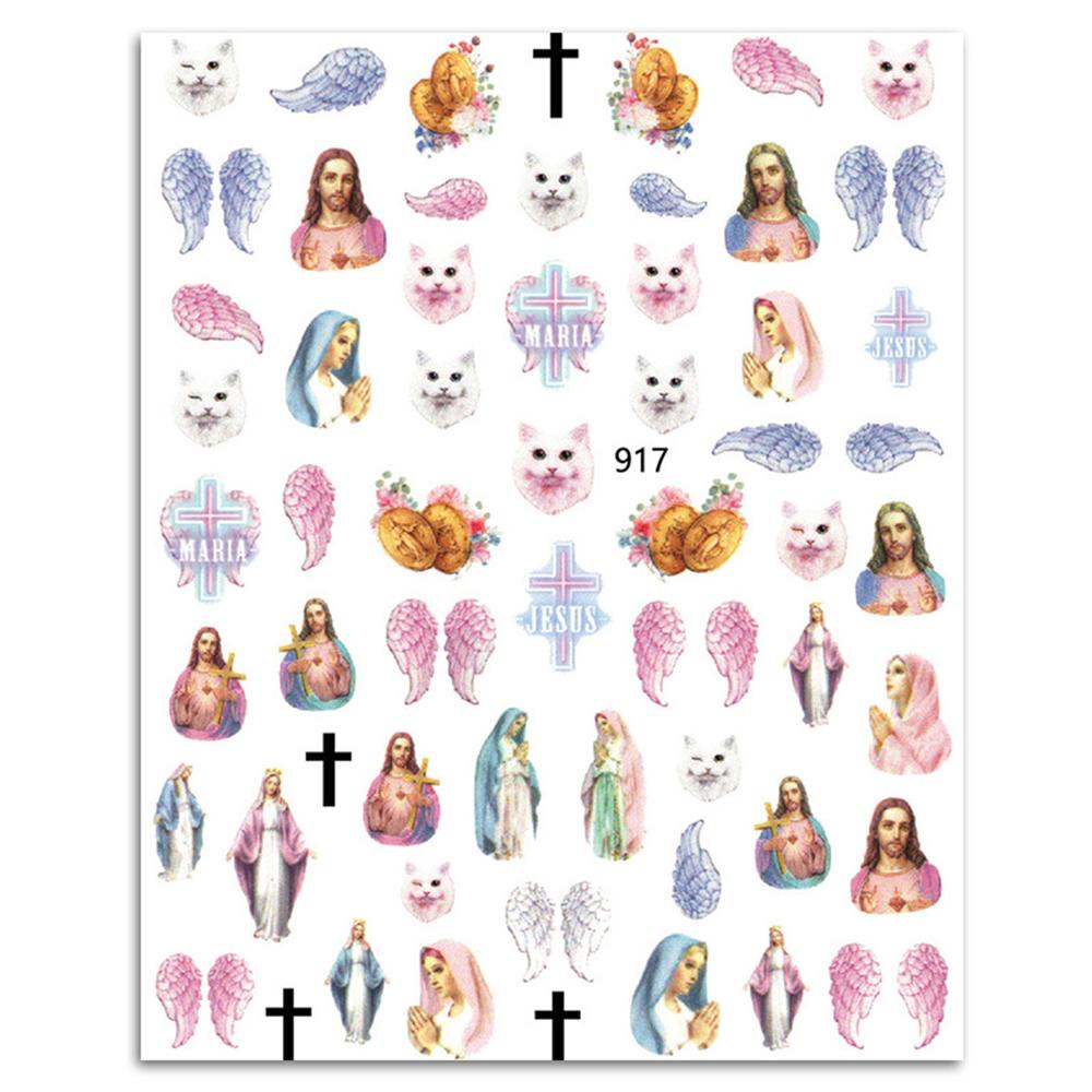 1 / 6 Tờ Nhãn Dán Móng Tay Tự Dính Hình Thiên Thần Cupid Mary