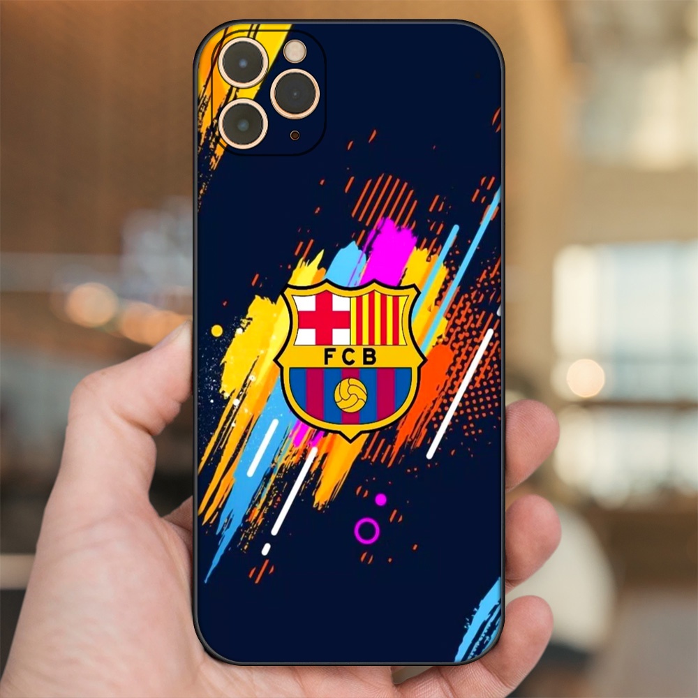Ốp lưng iPhone 11 Pro Max dẻo đen cạnh vuông in hình Barcelona Barca